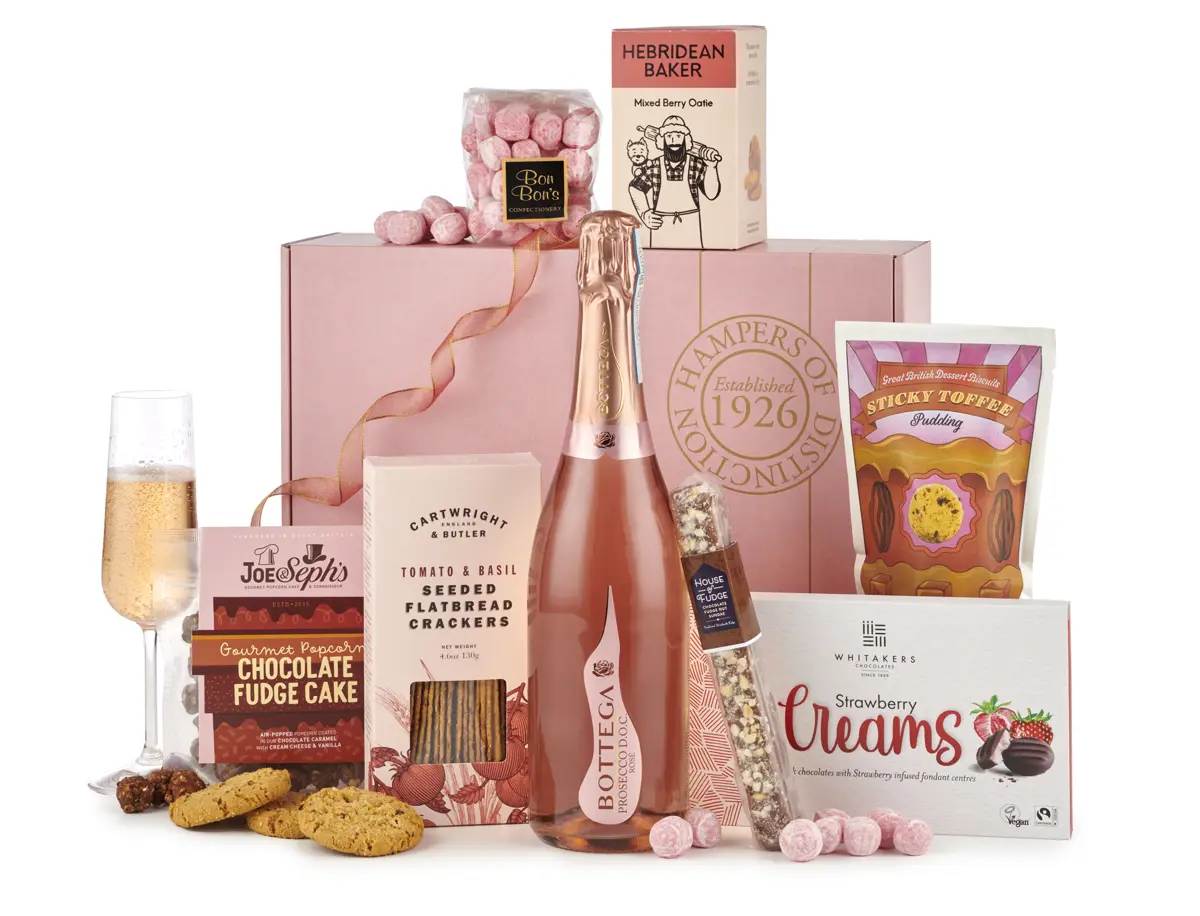 Luxury Rose Prosecco Christmas Gift Box Hamper